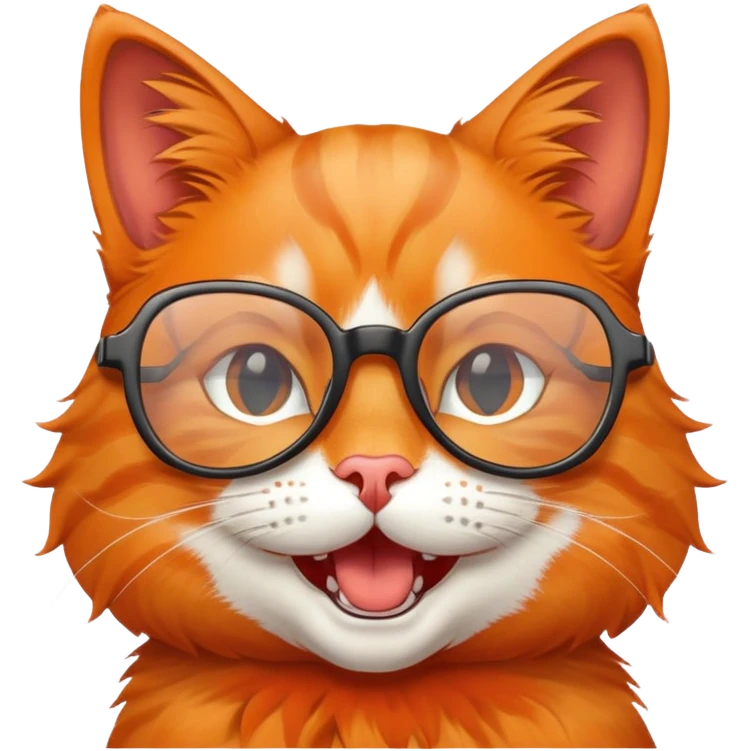 cat with glasses and spongebob teeth emoji