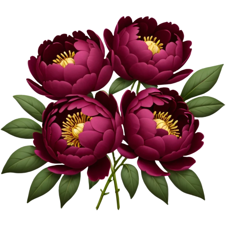 Close Burgundy peonies bouquet  emoji