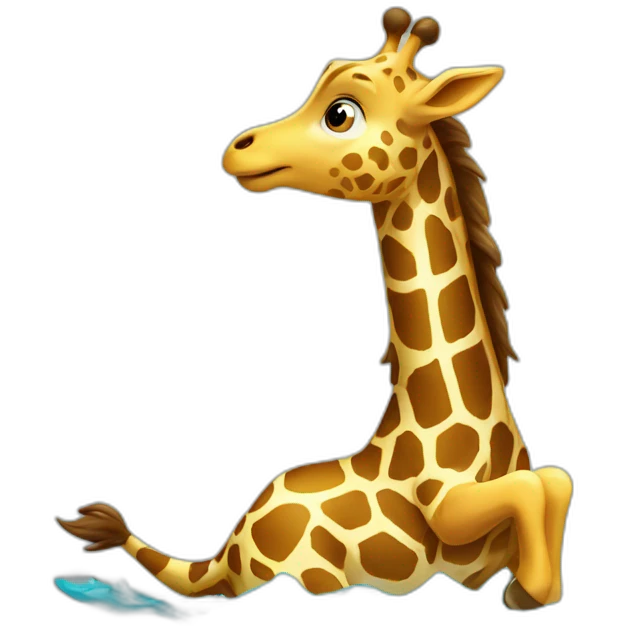 Girafe sur un dophin emoji
