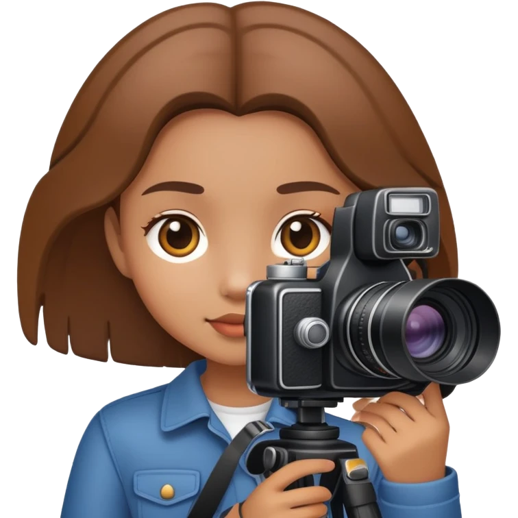 Menina com câmera fotográfica  emoji
