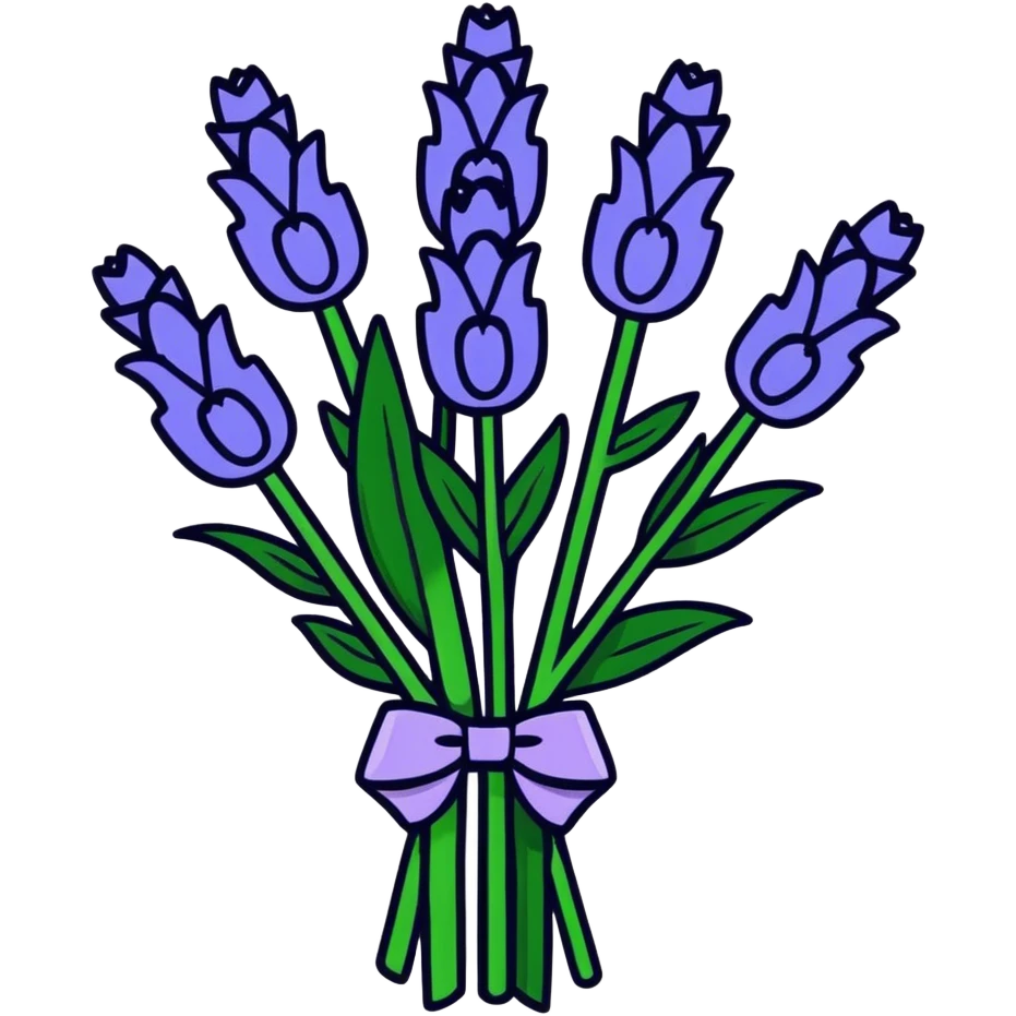Hyper realistic Lavender bouquet emoji
