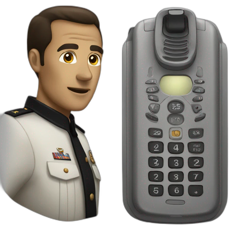 Lt commander data with an old timey phone emoji