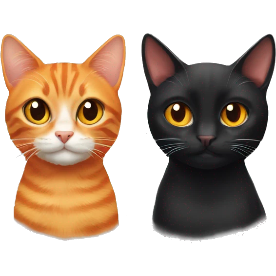 orange tabby cat and black cat emoji