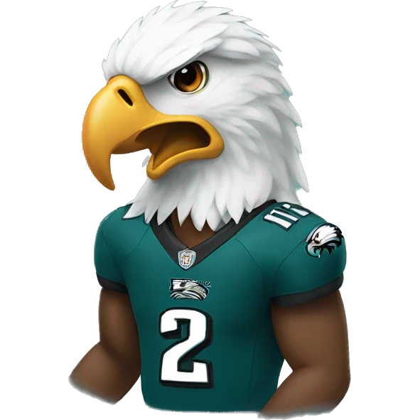 Eagle wearing an eagles jersey emoji