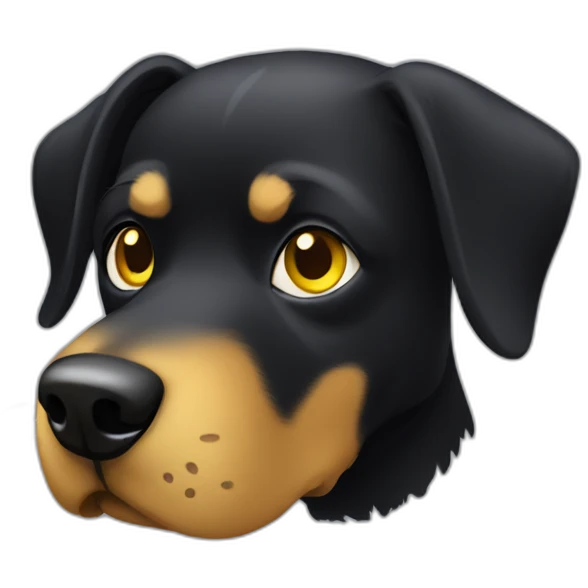 black dog with yellow eyes emoji