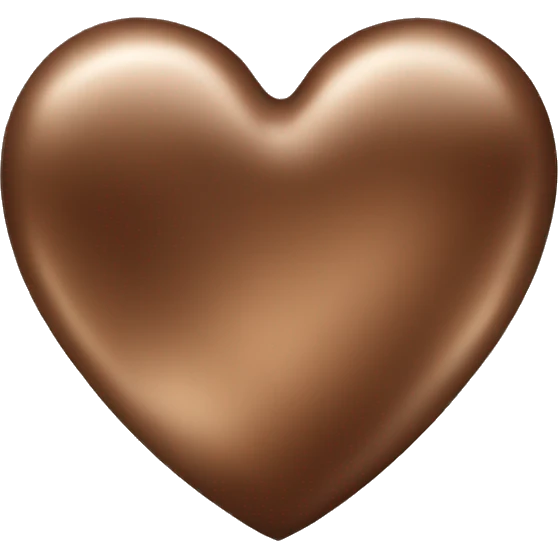 Metallic brown heart  emoji