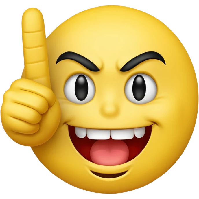 A smiley face doing the middle finger emoji
