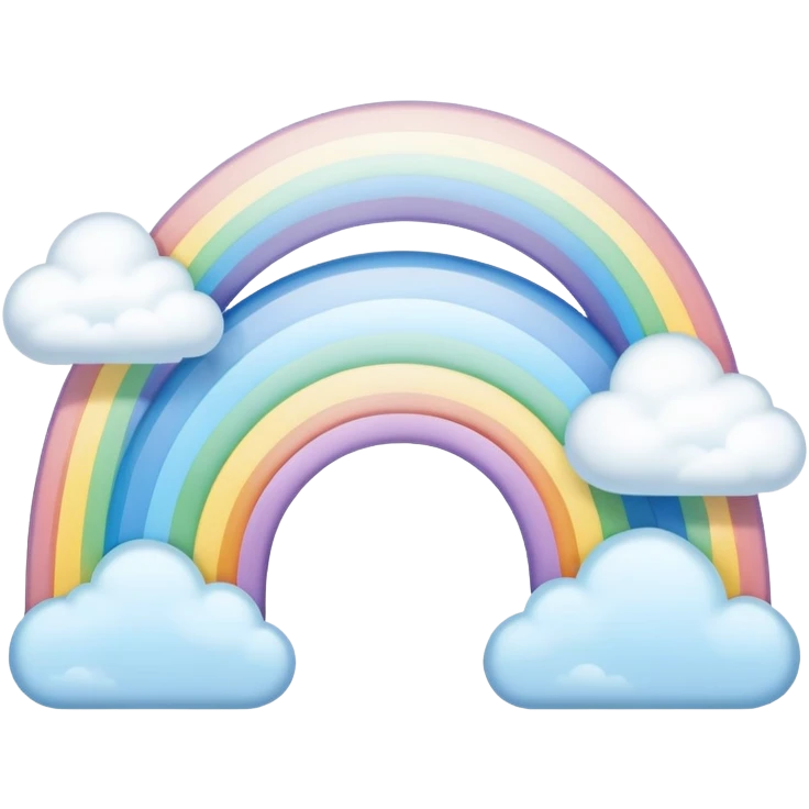 pastel blue rainbow arch with clouds emoji
