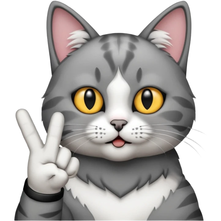 Cat with middle finger emoji
