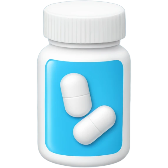 white and light blue pill bottle emoji