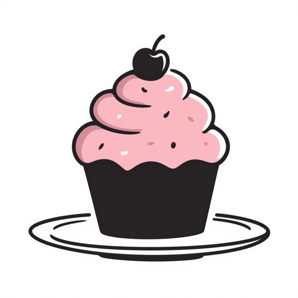 cupcake with pink icing emoji