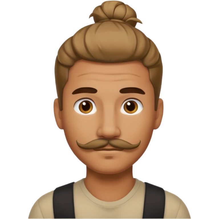 bun hair man and mustache emoji