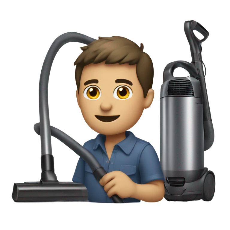 Homme avec un aspirateur dyson emoji