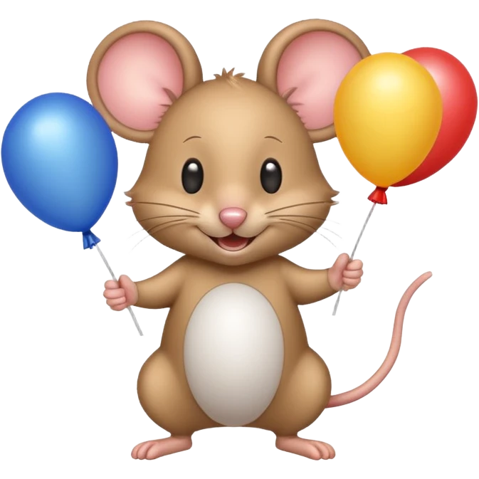 mouse holding balloons emoji