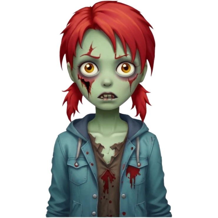 garota zumbi com o cabelo vermelho emoji