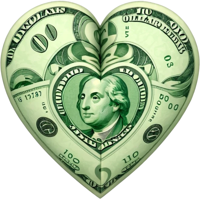 pazzle heart dollars emoji