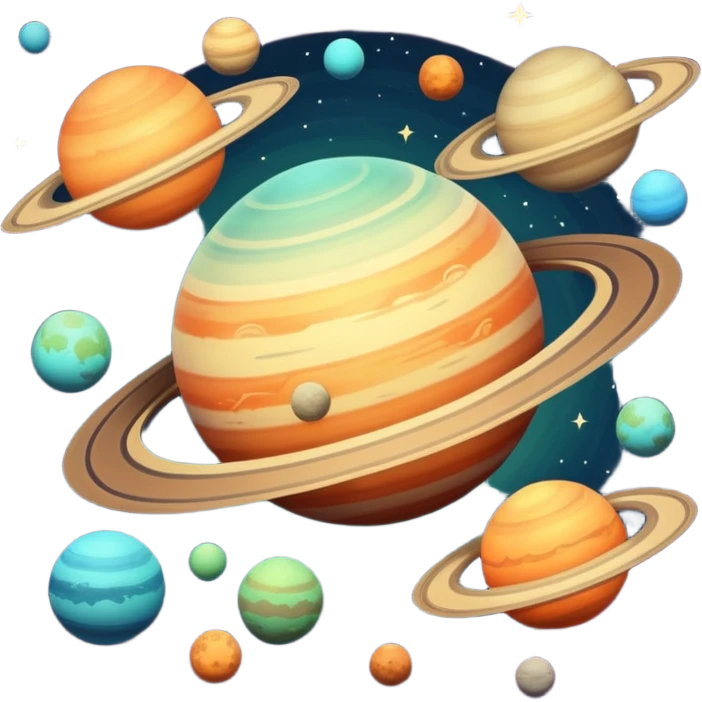 Vintage Planets comet streak motion blur emoji