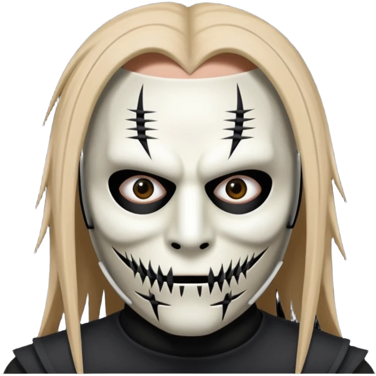 Um emoji gotico com a máscara de espinhos fo integrante do slipknot joey jordison emoji