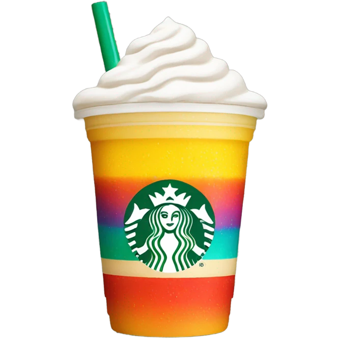 Starbucks cup with summer drink emoji