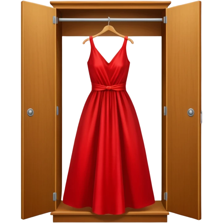 open wardrobe with dress hanging inside emoji