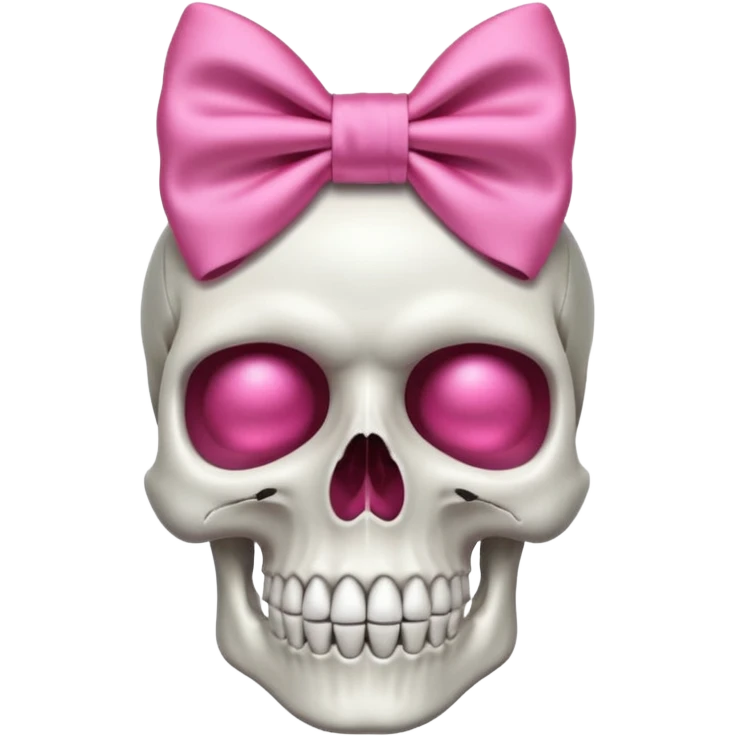  skull with small bow on side head emoji