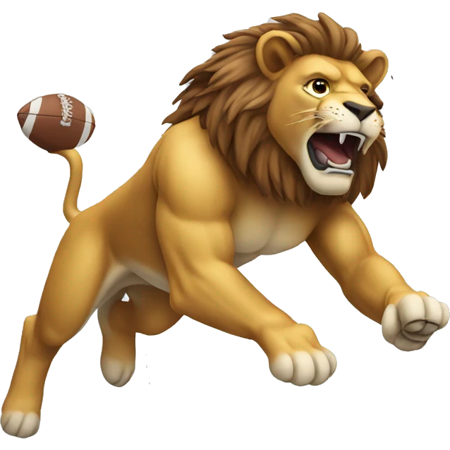 Lion scoring touchdown emoji
