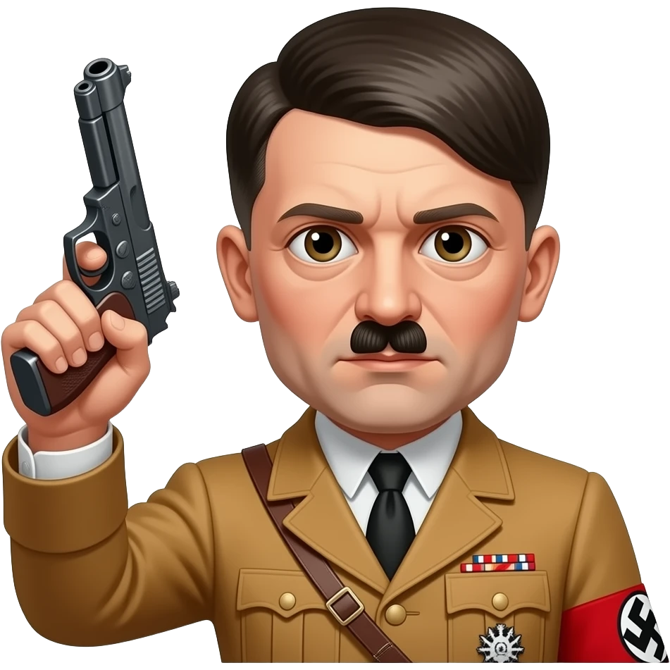 adolf hitler pointing a very realistic airsoft gun at his own head emoji