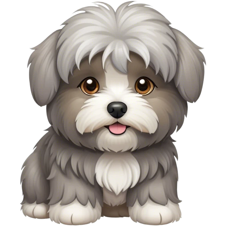 gray Havanese dog  emoji