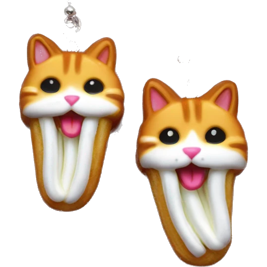 Cat earrings churros emoji