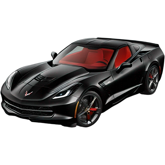 Black corvette with red interior  emoji