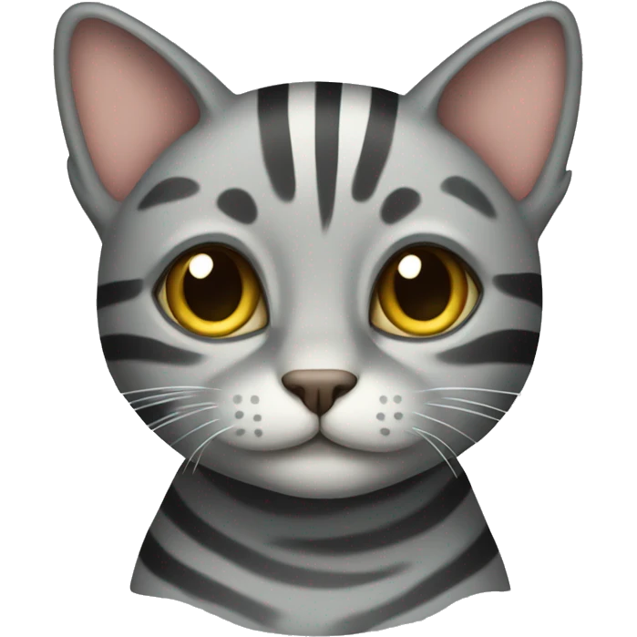 Gray striped cat emoji