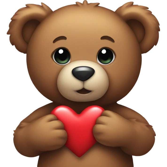 teddy bear holding a heart emoji