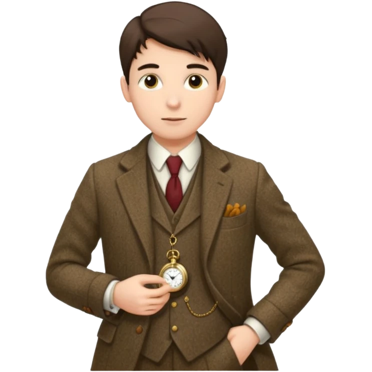 Old british vibe suit youngh man emoji
