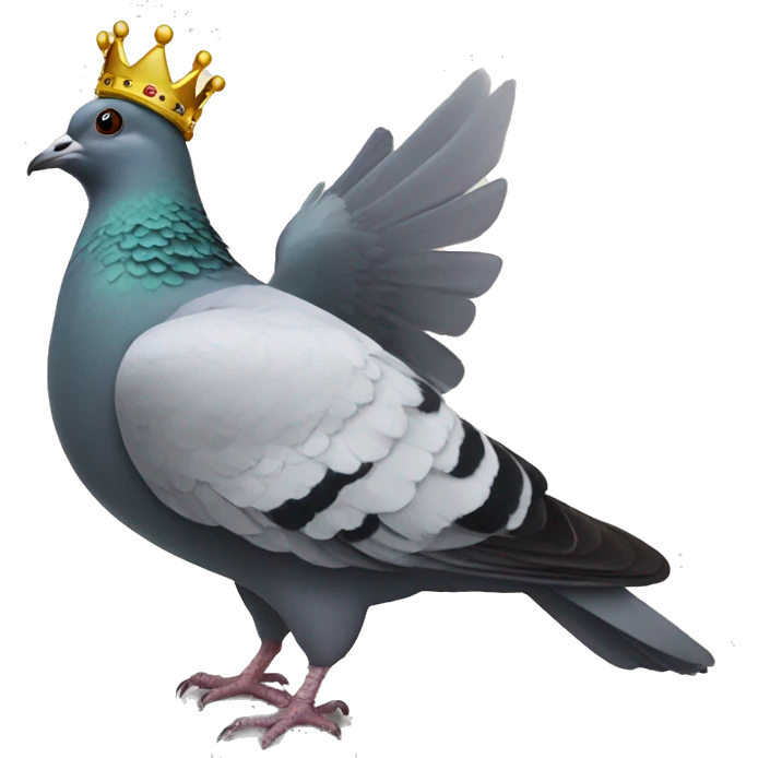 pigeon with crown emoji