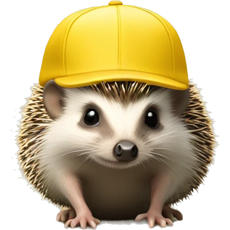 hedgehog with a yellow back cap  emoji
