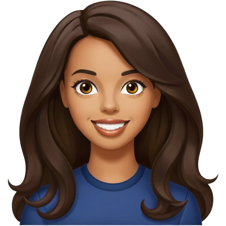 Rochelle Humes with long dark brown hair emoji