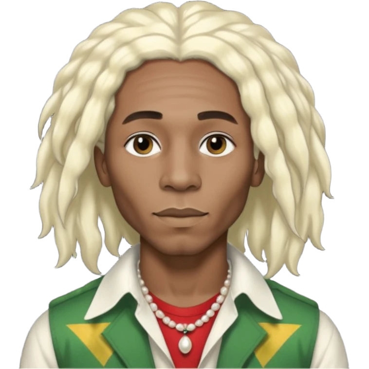 Black Male bob marley inspired hair platinum blonde with pearls makeup only head emoji