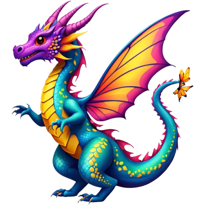 Dragon-butterfly dancing samba emoji