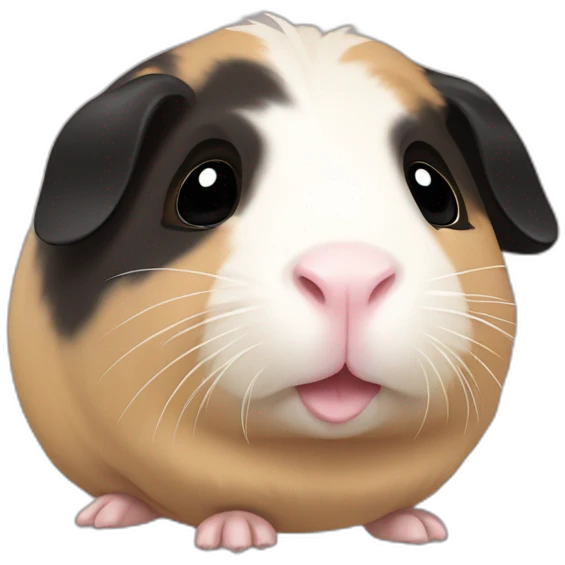 all beige body, black ear and black nose, black hands and black foot guinea pig emoji