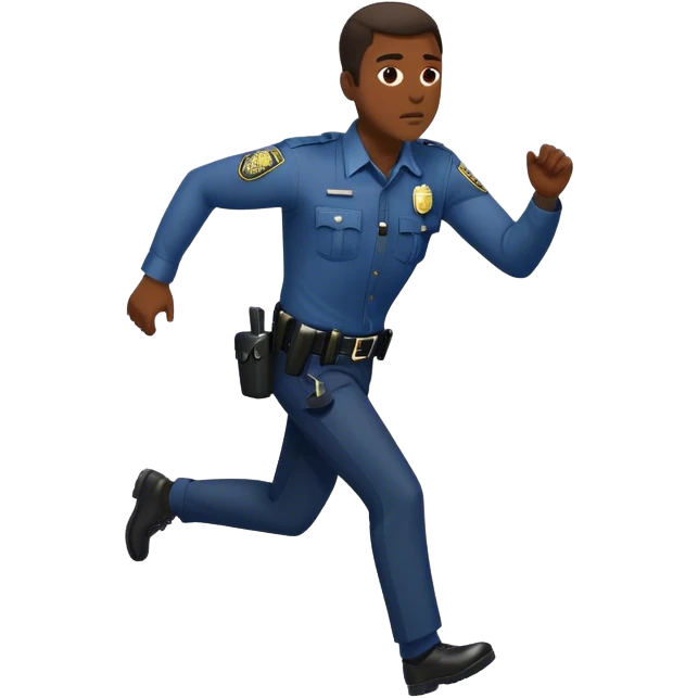 Black man running away from white police emoji