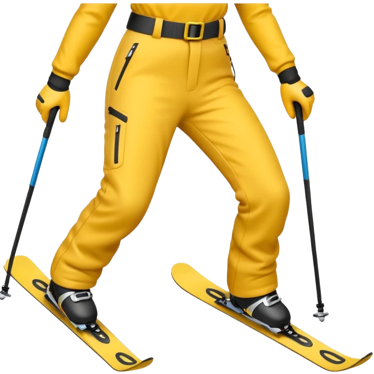 The skiing emoji with the front crotch area of the ski pants protruding noticeably in an oblong bulge emoji