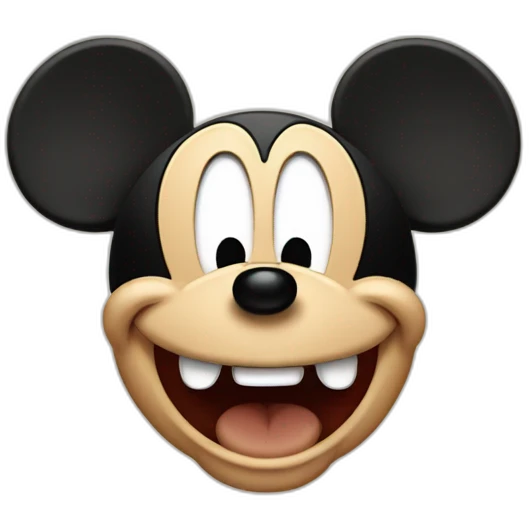 Mickey Mouse with an angry face emoji