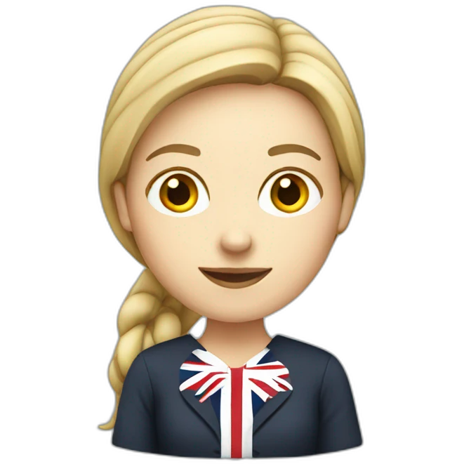 english teacher female with british flag emoji