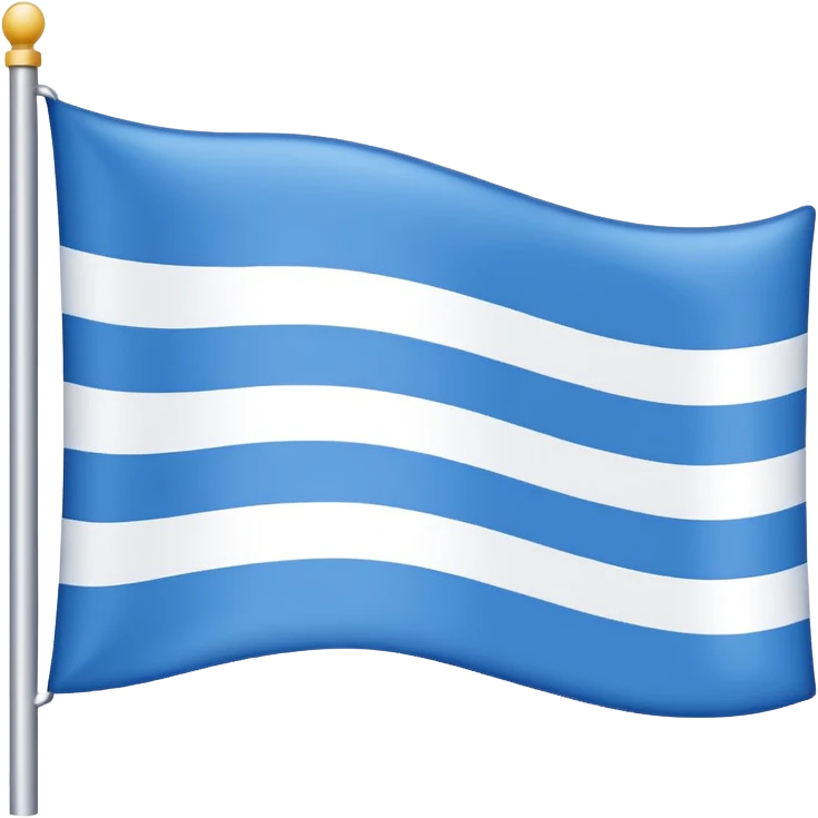 emoji Flag with 3 simple  horizontal lines: white, blue, white, equal one to another emoji