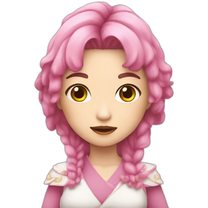 魔法少女　くすみピンクの髪色 emoji
