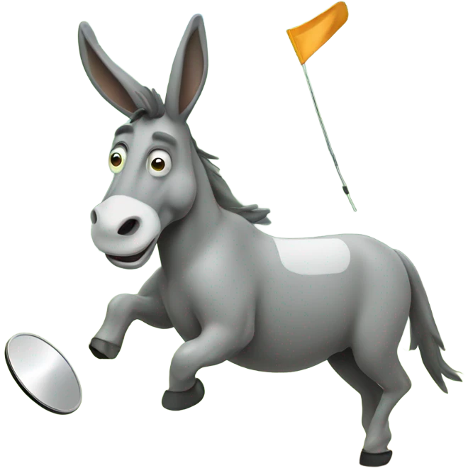 Donkey playing disc golf emoji
