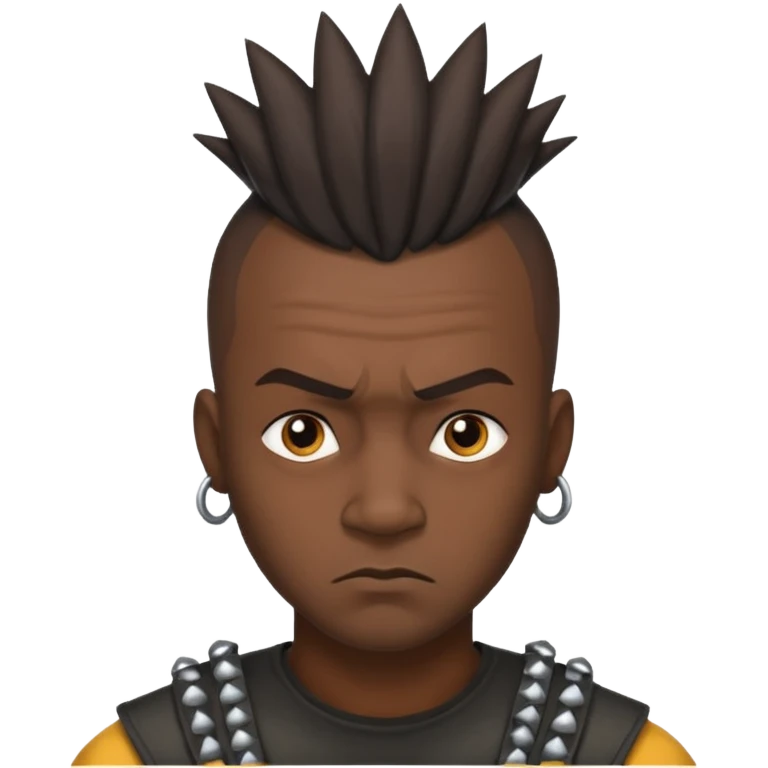 Black man with mowhak  emoji