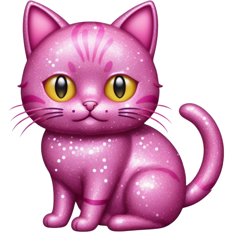 glitter pink cat  emoji