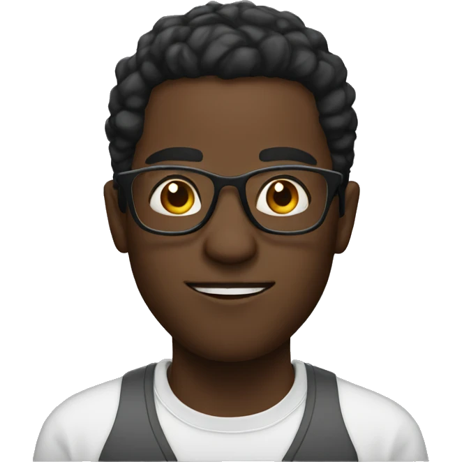 Black guy with glasses  emoji