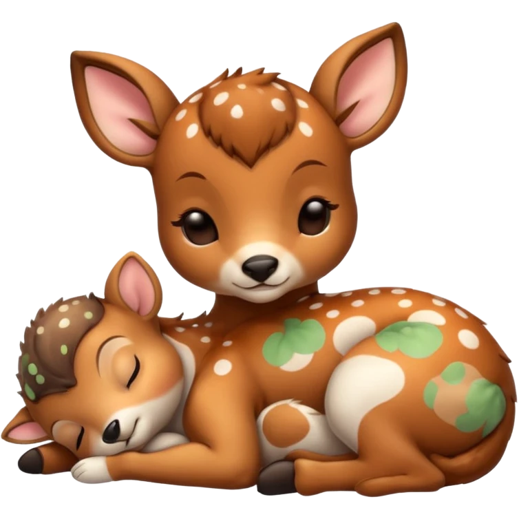 Baby deer sleeping emoji